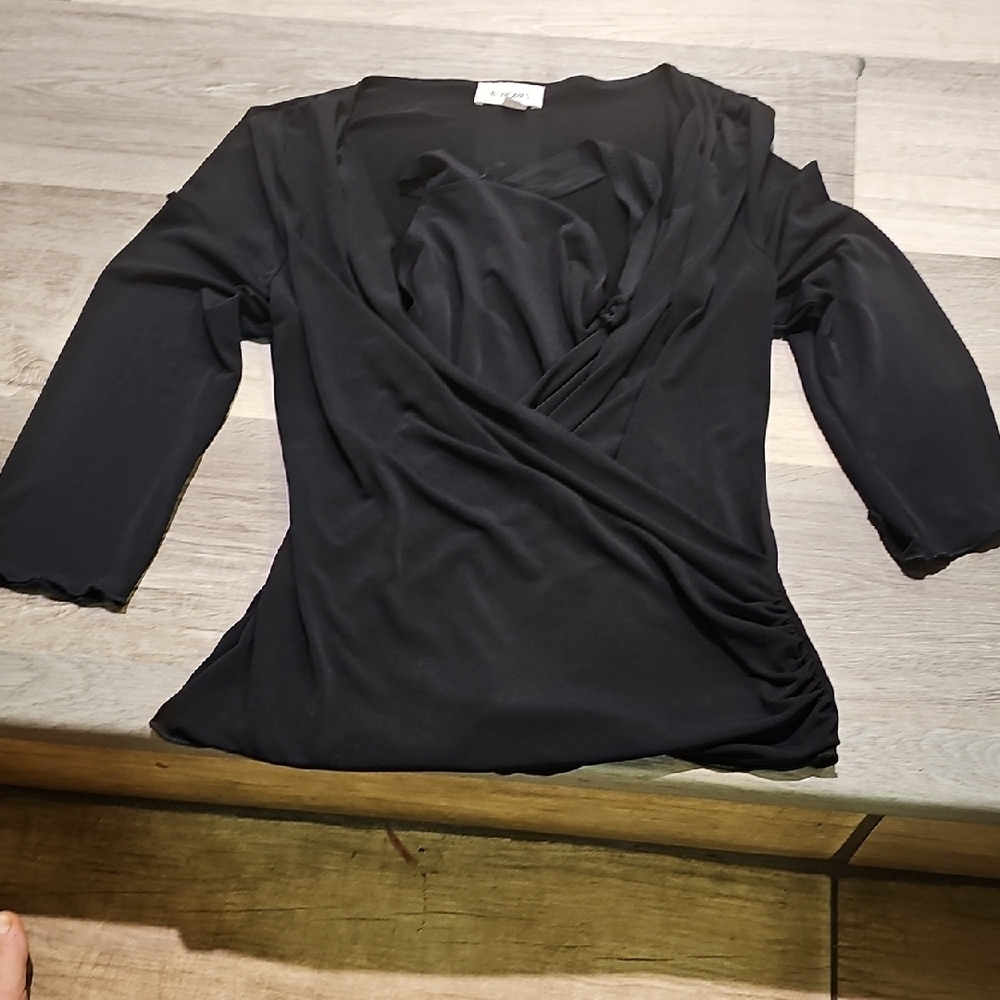 Elegant Black Wrap Top